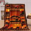 African Sunset Elephant Print Blanket - Suitable for All Seasons, Perfect for Sofa, As Well As for Covering The Living Room