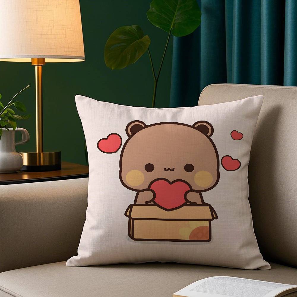 Couple Cartoon Bubu Dudu Pillow Case Plush Fabric Soft Pillowcase Double Sided Print Sofa Cushion Cover Throw