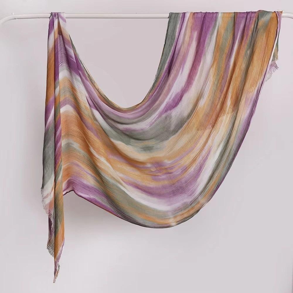 Gradient Tie-Dye Hijab Breathable Cotton Hijab Soft Women Headscarf For Women