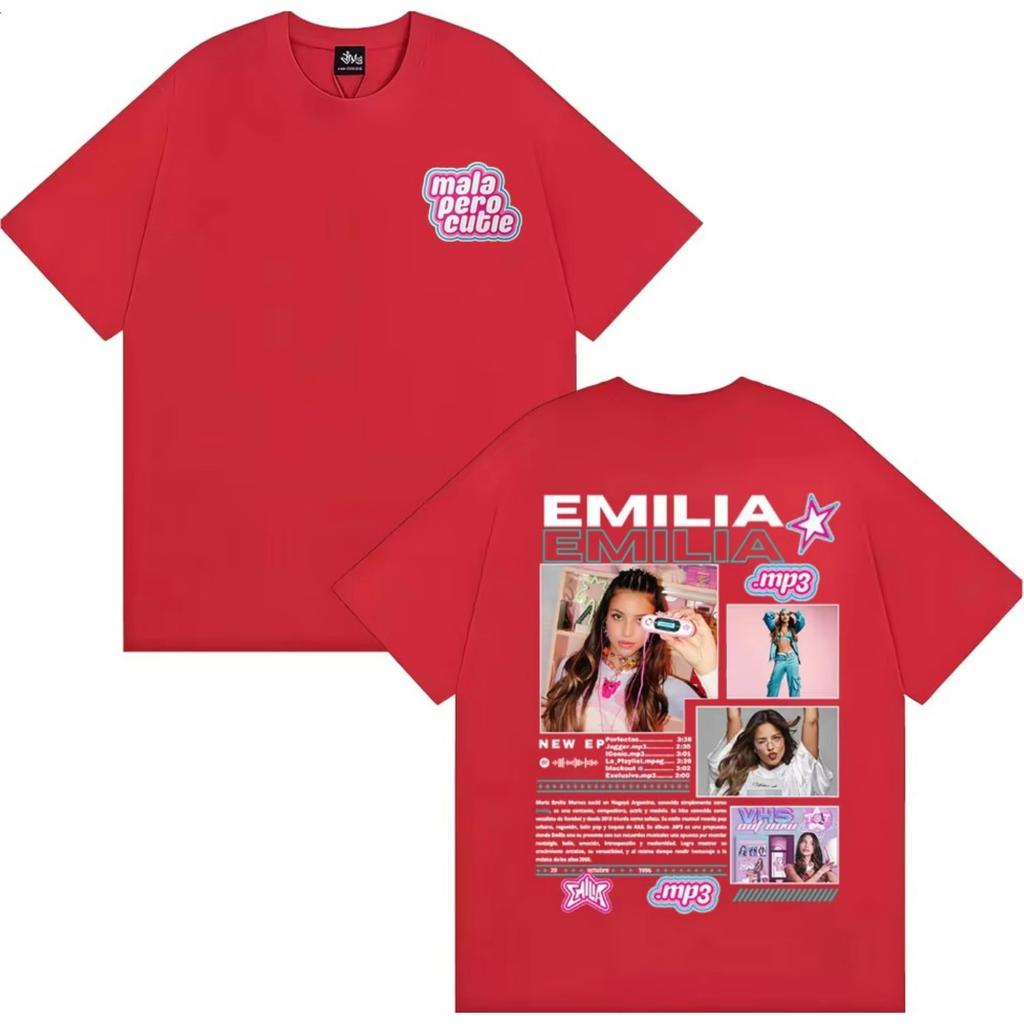 Τραγουδίστρια Emilia Mernes MP3 Tour 2026 Γραφικό T-shirt Άνδρες Γυναίκες Μόδα Αισθητικό Κοντομάνικο T-shirts Casual Ανδρικά Βαμβακερά T-shirts