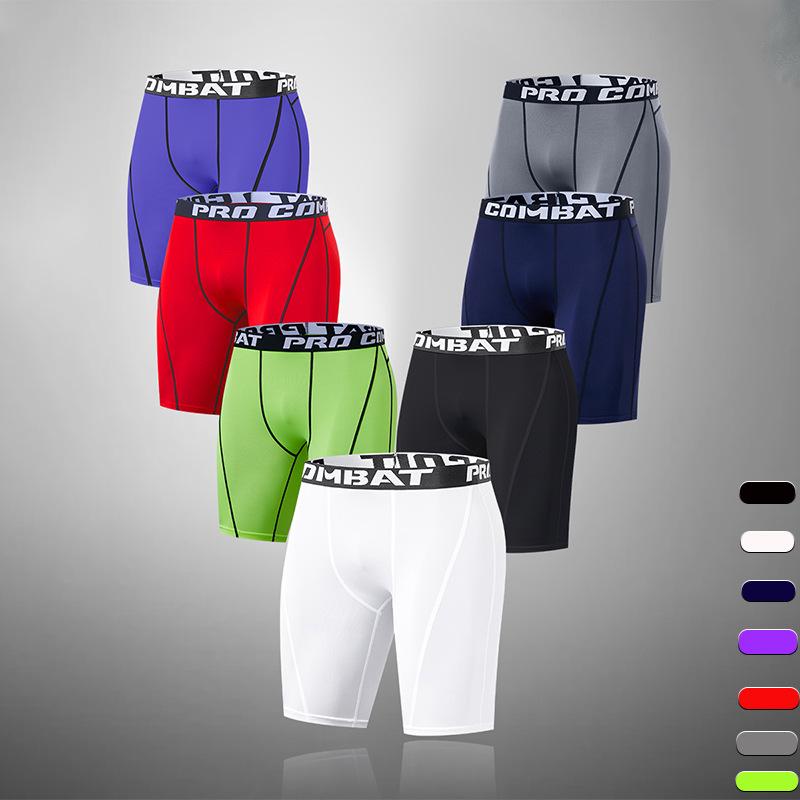 Men's High-Elastic Compression Sports Leggings: Quick-Dry, Long Pants for Running, Basketball & Fitness.