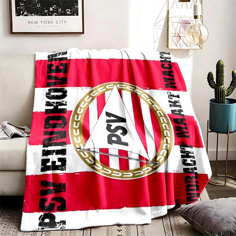 PSV Eindhoven Thema Personalisierte Outdoor Flanelldecken Weich Und Geeignet Für Alle Jahreszeiten Perfekt Für Sofas Betten Und Camping