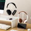 Clear Acrylic Headphone Stand with Phone Holder - Desktop Organizer for Gaming Headsets and Smartphones