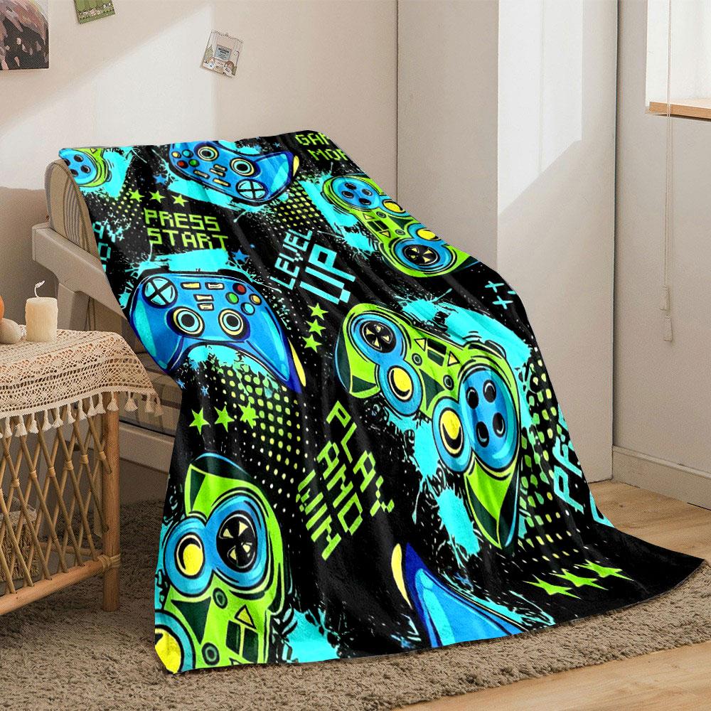 Gaming Themed Cozy Throw Blanket bedroom Blanket for Livingroom Couch lunch break Soft throw for Friend's festival Gift