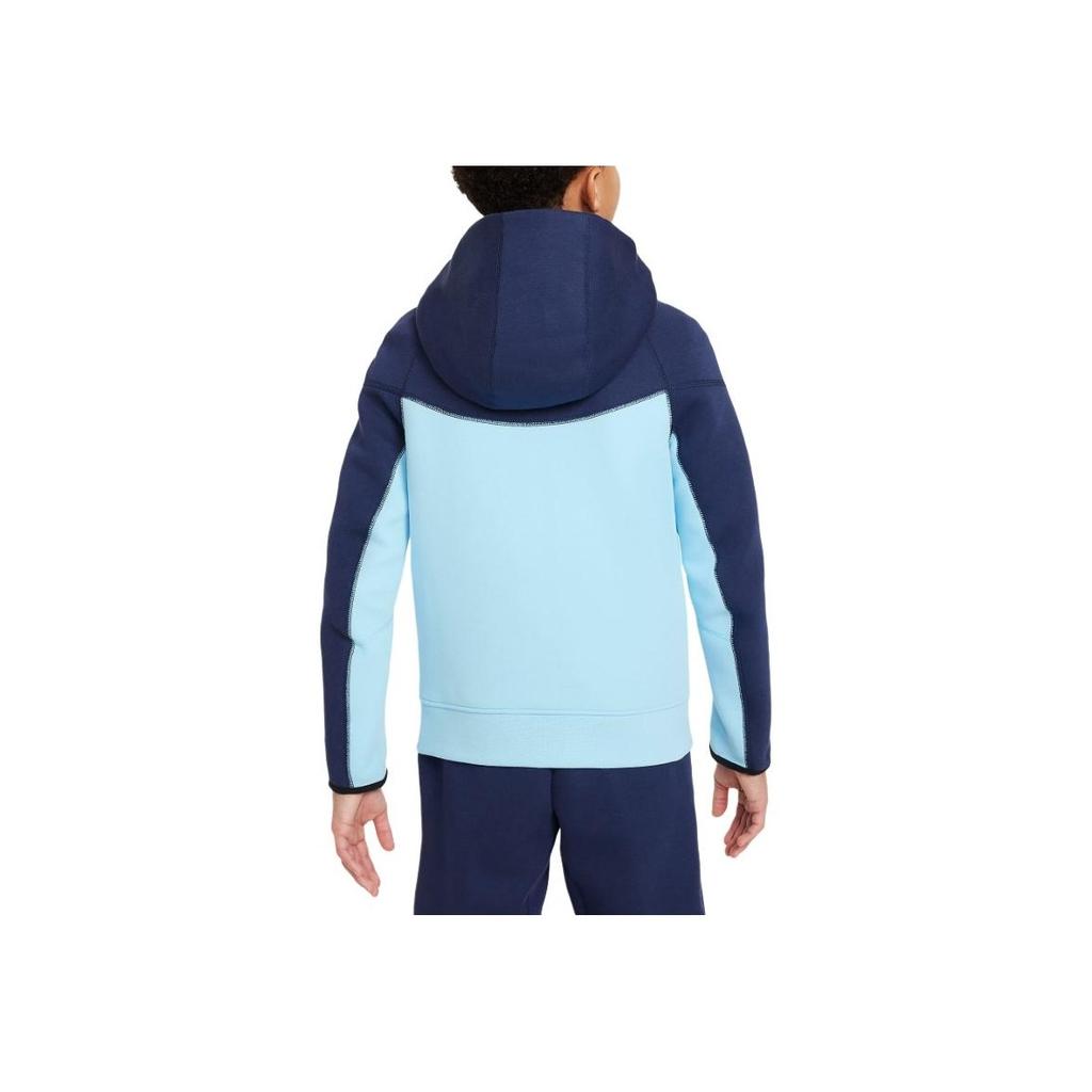 Nike Hettejakke med full glidelås og fargeblokkert bokstavtrykk Barnetopper Blå FD3285-410