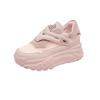 Leather small size casual shoes for women, thick-soled inner height-increasing dad shoes for women, Velcro student white shoes