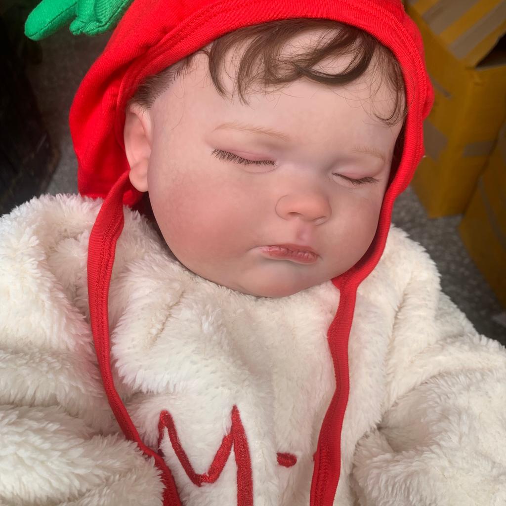Reborn Sleeping Boy Baby Doll 3D Pelle morbida in silicone 60 CM Giocattolo con vena vascolare Panno Corpo come vera arte Regalo Bebe