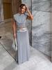 2026 Spring/Summer Women's Fashion Sleeveless Sequined Long Dress Set