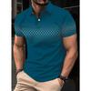 Neue Herrenbekleidung Sommer Kurzarm 3D Digitaldruck Kragen Golf Poloshirt Herren Freizeit Oberteile Polo