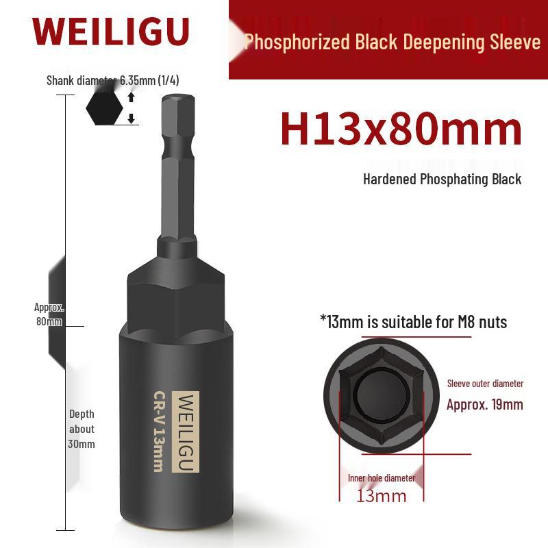Black Phosphate Hex Socket Head Drill Bit Set 6-17mm