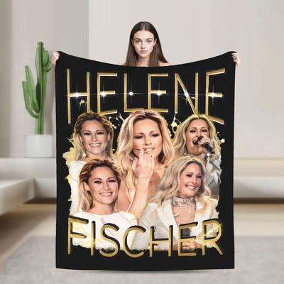 Helene Fischer Deutsche Sängerin Plüschdecke Kinder Flanell Überwurfdecke Für Wohnzimmer Super Weich Design Qualität Tagesdecke