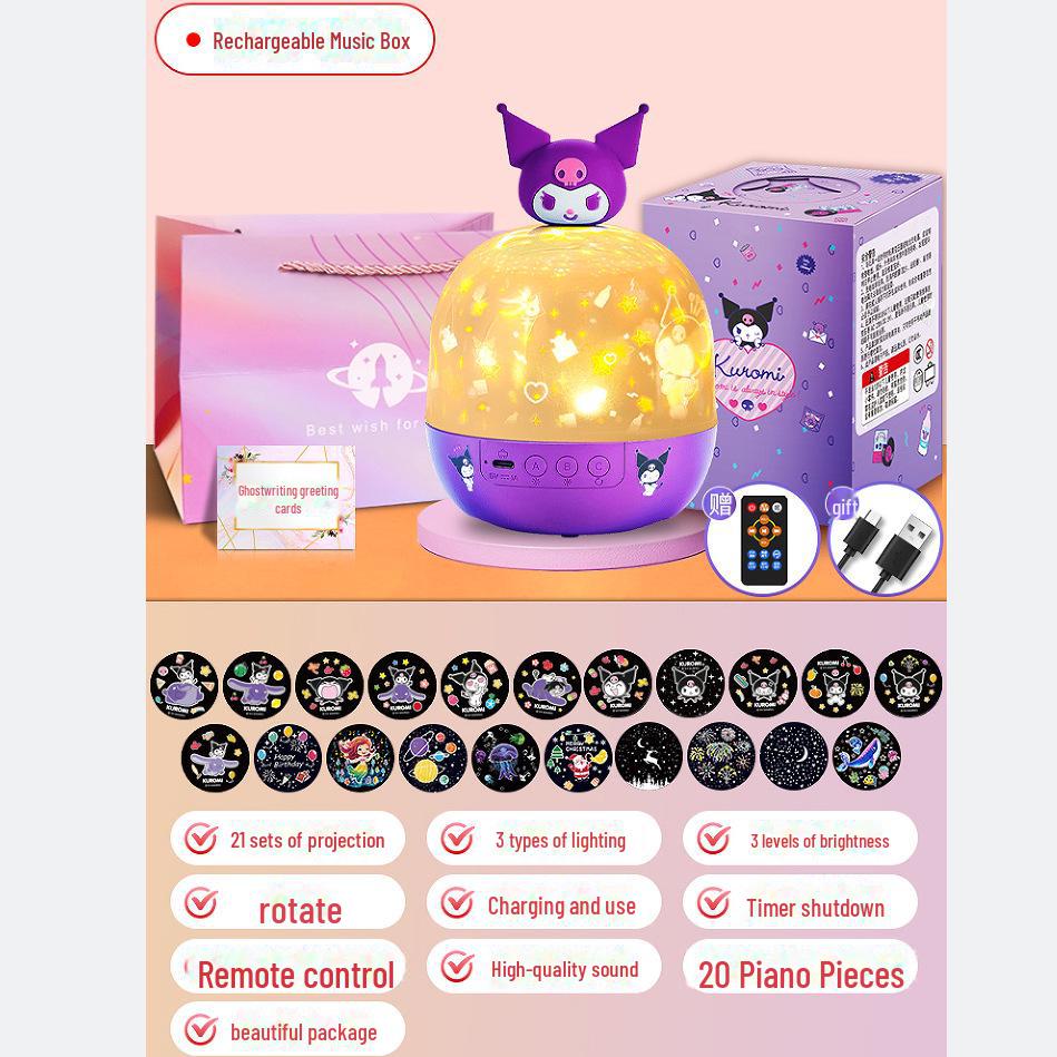 Dreamy Rotating Starry Sky Music Projector Lamp for Kids' Bedroom