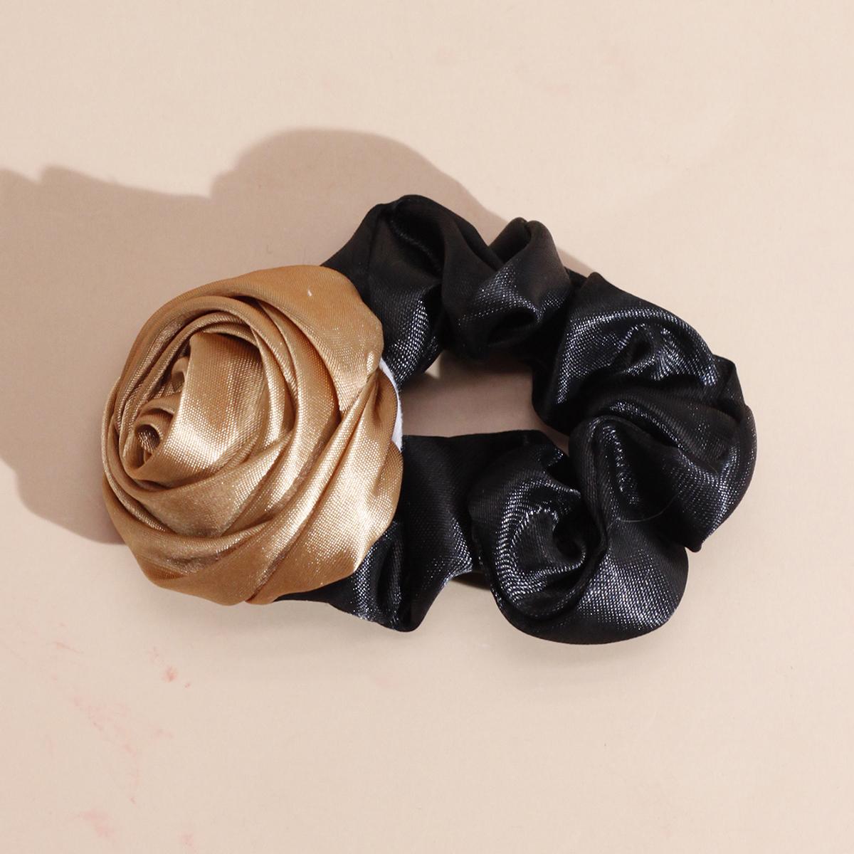 

Lystrfac Шелковые резинки-скранчи ручной работы с розовыми бутонами для женщин, девушек, резинка для волос, эластичная резинка для волос, заколка для волос, аксессуары для волос