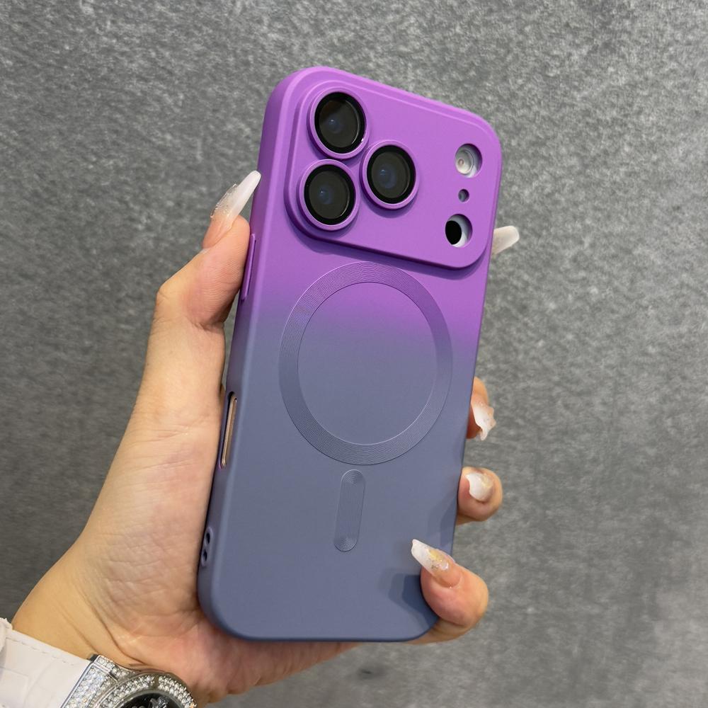 Luxury Gradient Soft TPU Case For iPhone 17 Air 16E 16 15 14 13 12 11 Pro Max 17Pro iPhone17 Magnetic Wireless Charge Full Cover