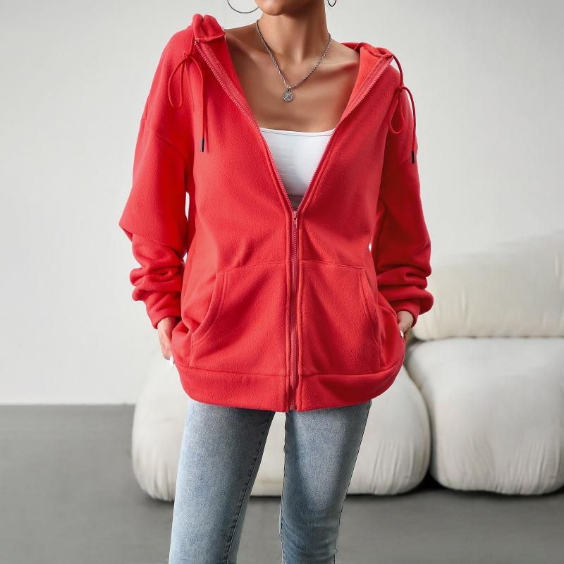 Women's 2025 Autumn and Winter Loose Casual Sweatshirt Cardigan Hooded Jacket