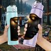 1PC Dark Woman Face Sculpture Print 750ml Color Plastic Sports Water Bottle Leakproof Flip Straw Lid Suitable for Sports Office Home Use