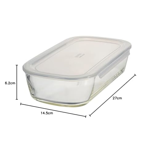 HARIO Made In Japan Heat-resistant Glass Storage Container Square 1400ml BUONO Kitchen KSTL-140-TW Clear