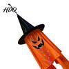 Lighted Ghost Wizard Pendant for Yard Halloween Hanging Decor with Hat LED Light Up Outdoor Decorations Windsock Porch Yard Spooky Fabric