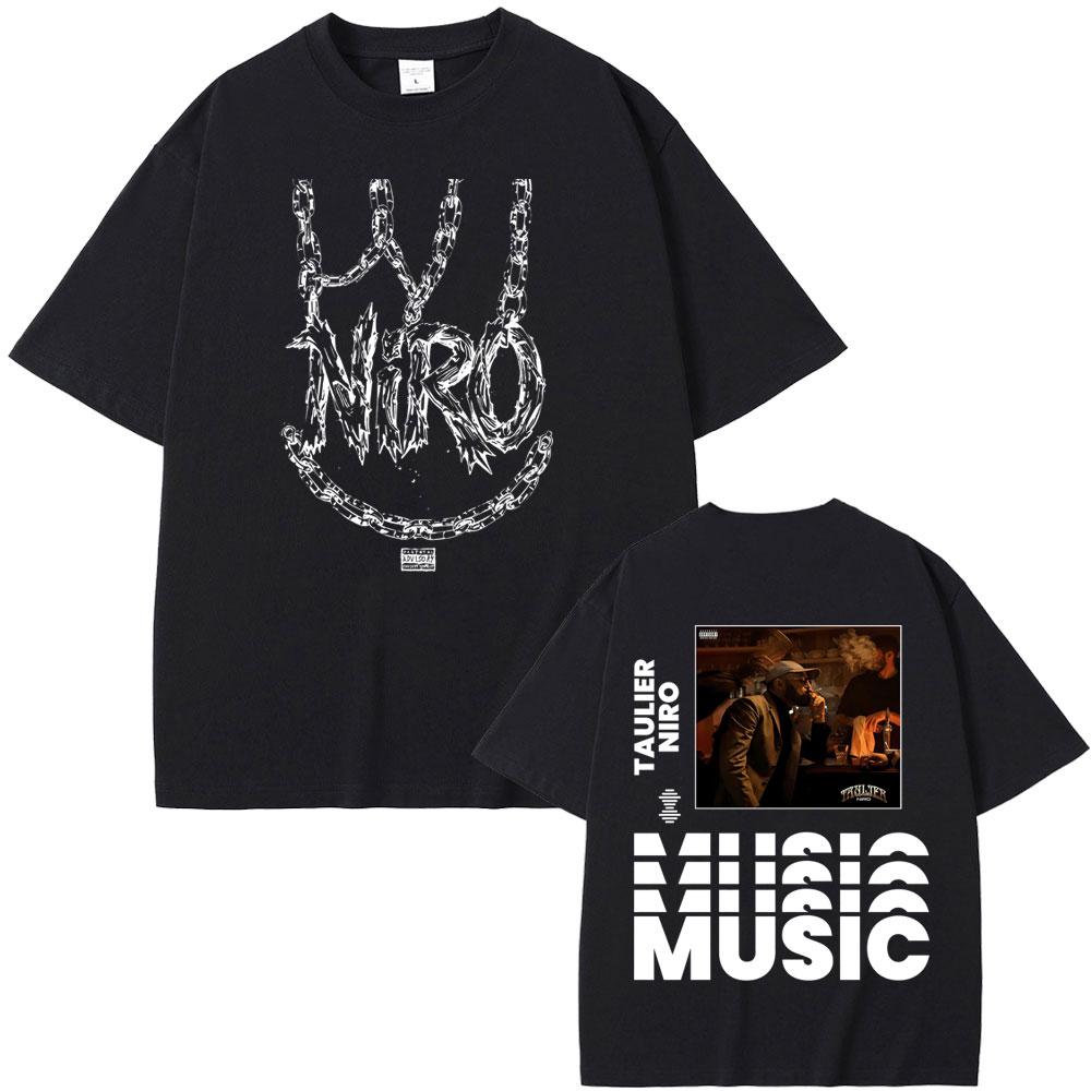 Rapper Niro OX7 Album Graphic T-shirt Unisex Women Hip Hop Fashion Pop Music T-shirts Male Casual Cotton Vintage T Shirt Streetwear