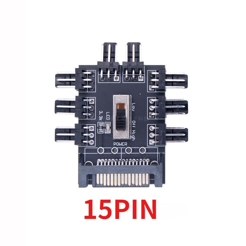 Концентратор (HUB) для корпусных вентиляторов компьютера, 8-канальный 3-контактный контроллер, 8-канальный многоканальный ШИМ-регулятор, контроль температуры, IDE, компьютерная периферия