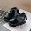 2024 Children Short Plush Boots for Girls Autumn Winter New Fashion Korean Style Soft Anti-slippery Sweet Bowtie Leather Shoes