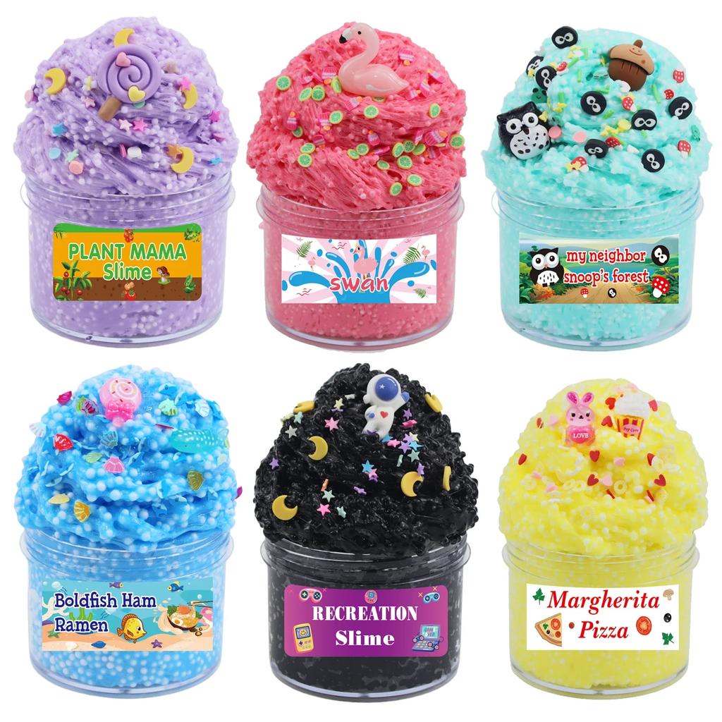 Festive Fluffy Slime Kit, Colored Clay Crystal Glue with Foam, DIY Craft Supplies for Decompression and Holiday Gift Presents