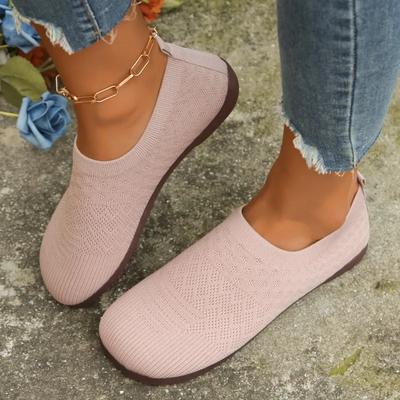 Zapatos planos para mujer en oferta 2024, sin cordones, de otoño, con punta redonda, de malla transpirable, suela sólida, informales y cómodos.