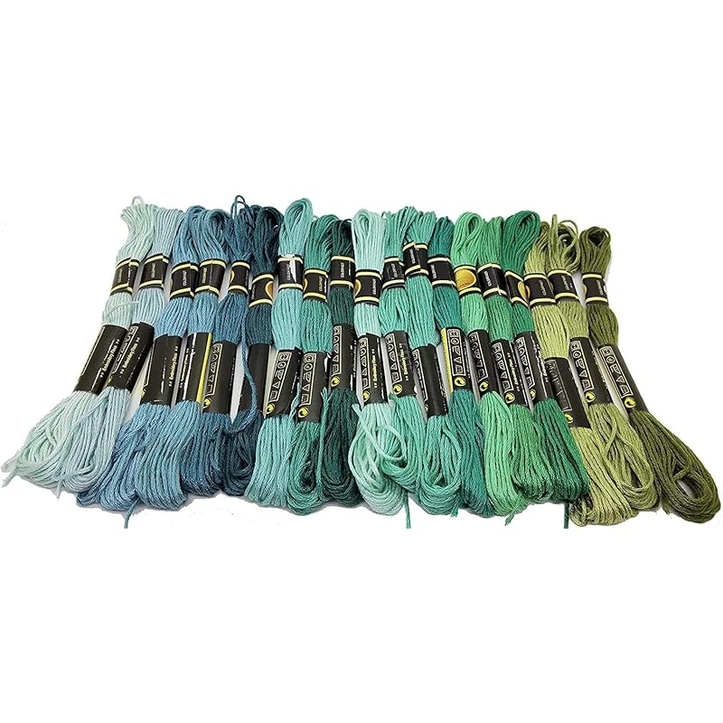 

Temari Cat Shop cotton polyester #25 embroidery thread Same color number as DMC set by color Green D, 20 pieces set cross stitch Misanga [product]