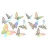 Yousheng 12Pcs/Set 3D Hollow Butterfly Wall Sticker, Removable Holographic Butterfly Decoration, Iridescent Butterflies Decal for Wedding Anniversary