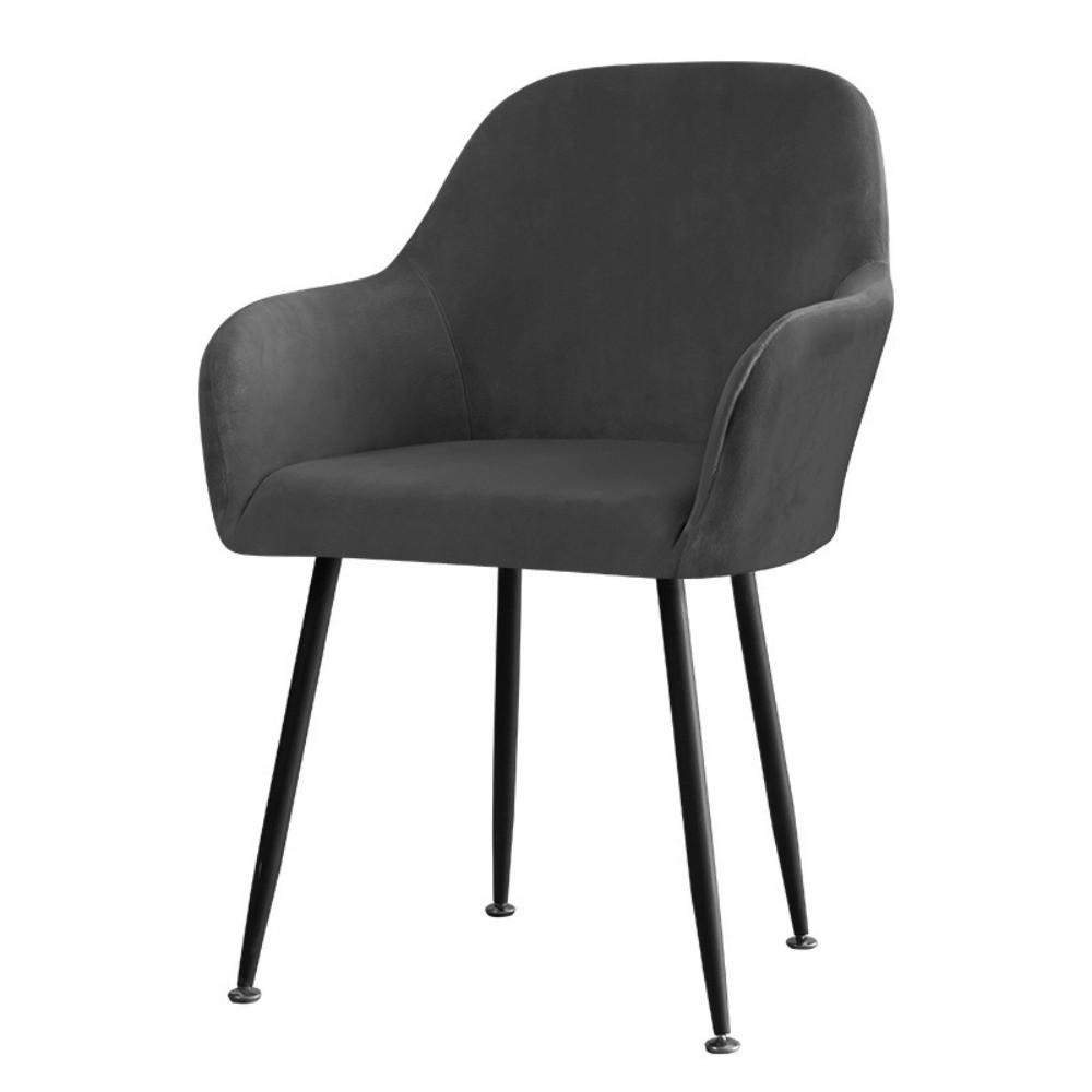Soft Velvet Dining Chair Cover Elastic Washable Chair Slipcover Warm Seat Anti-slip High Armchair Cover