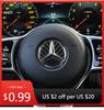 Car Sticker Carbon Fiber Car Steering Wheel Cover Stickers Auto Decorative Decals for Mercedes Benz New B/C/E Class A Class C200