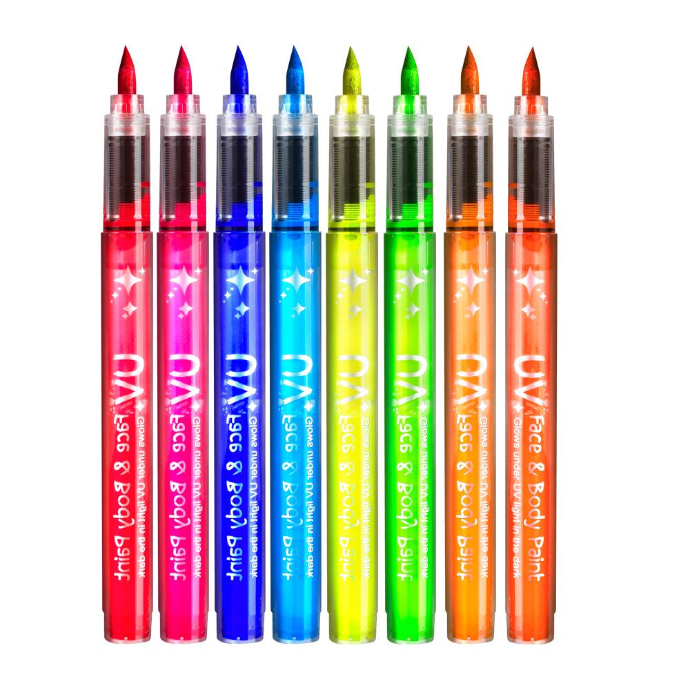 Glow-in-the-Dark UV Fluorescent Marker Pen for Halloween – Easy Clean Body Paint