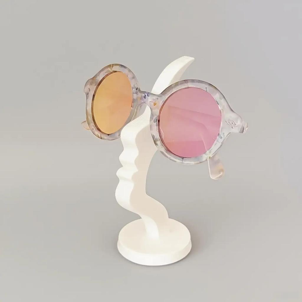 1pc Unique Curved Eyeglass Holder Stand Secure & Artistic Storage Solution Elevate Desk or Nightstand Decor Practical Minimalist
