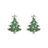Korean Style Christmas Tree Earrings for Women - New Year Theme, High-End Niche Silver Studs