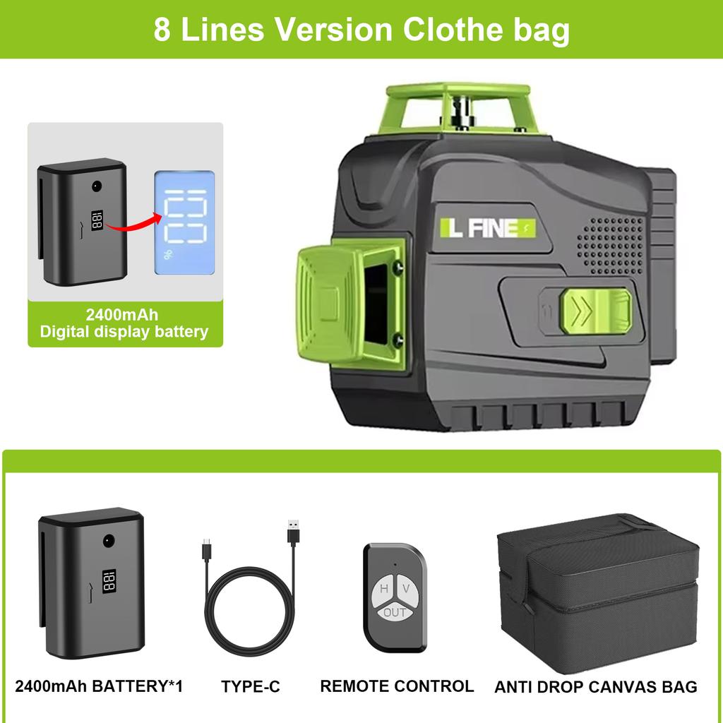 Lfine2/4D16 Lines 360°Self-leveling Laser Levels Optional tripod  And Vertical Professional Laser Level Tool