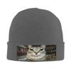 Cat Looking Directly At You Warm Knitted Cap Fashion Bonnet Hat Autumn Winter Outdoor Beanies Hats for Unisex Adult