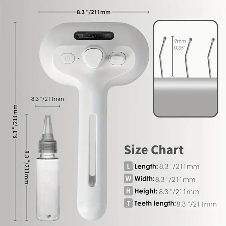 Pet Dematting Pin Comb & Massage Brush with Detangling Spray