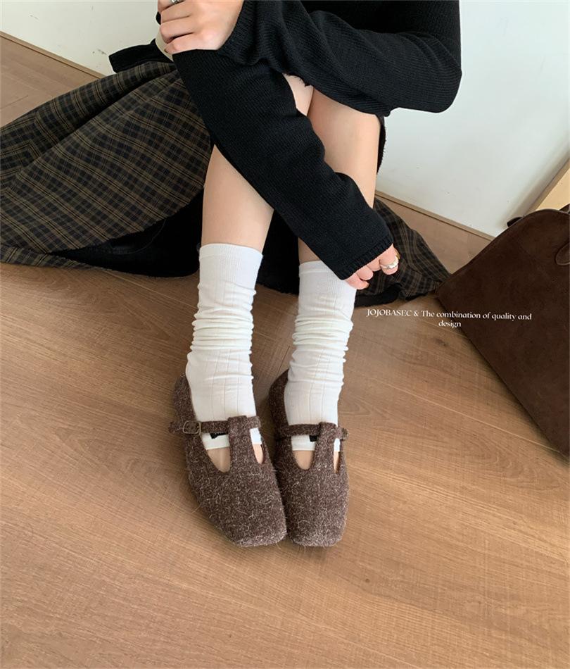 Retro Mary Jane Shoes Women's 2025 Autumn and Winter New French Temperament Elegant Fairy Wind Belt Soft Sole Evening Shoes Single Shoes