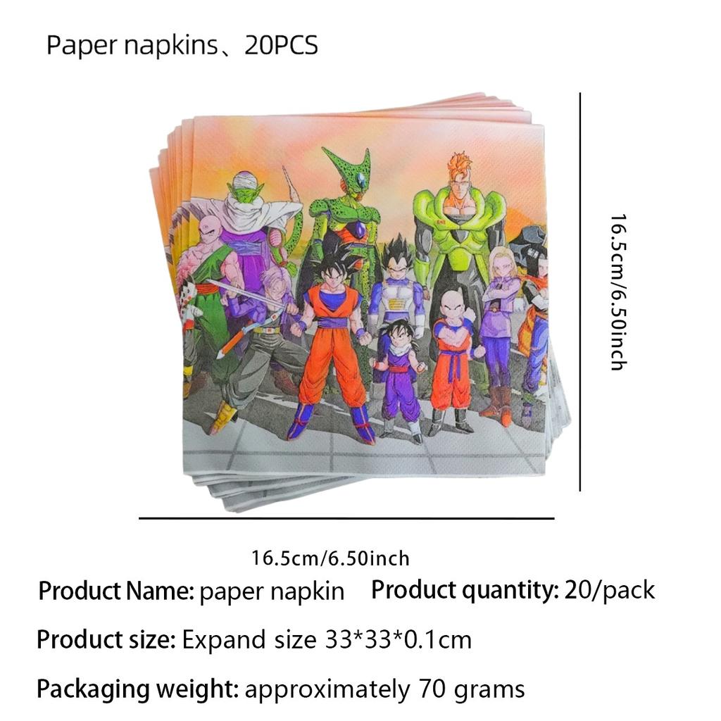 Dragon Ball Geburtstag Dekoration Set Tischdecke Teller Serviette Becher Kuchen Deko Partyhut Babyparty Dragon Ball Partygeschenke