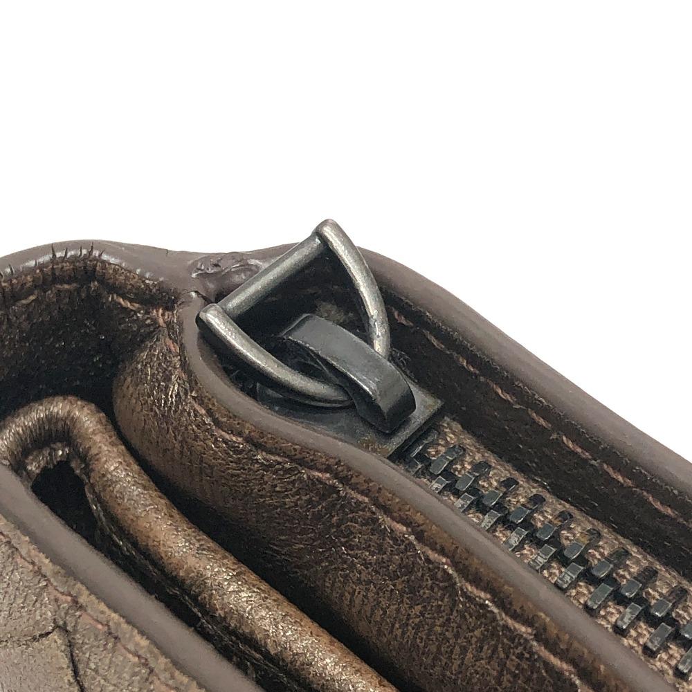 BOTTEGA VENETA Intrecciato Zip Around Wallet Folded wallet Leather Brown