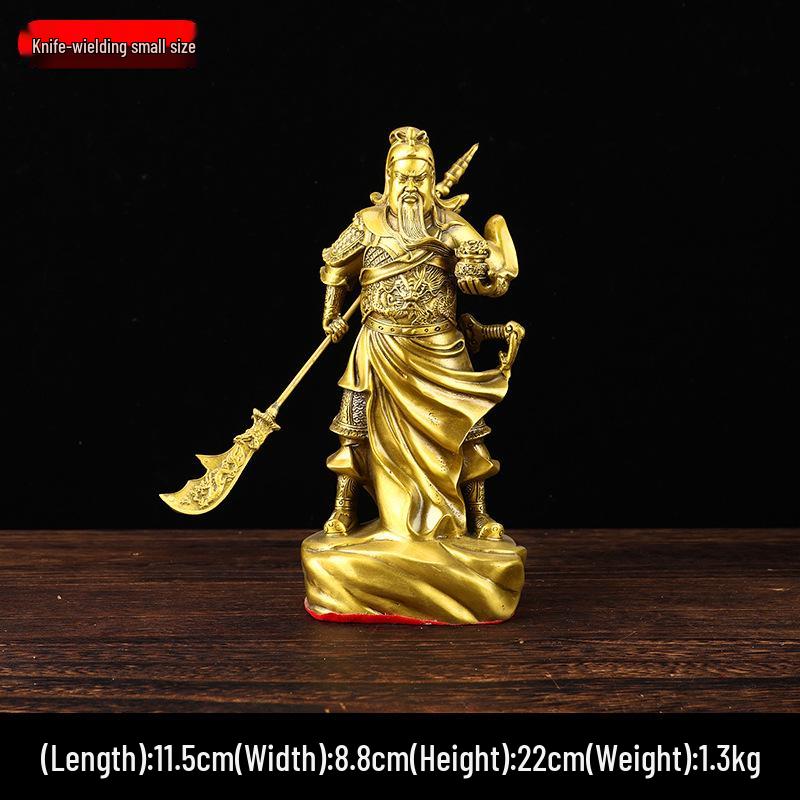 

Латунный Гуань Гун Бог Богатства с Клинком Домашняя Статуэтка