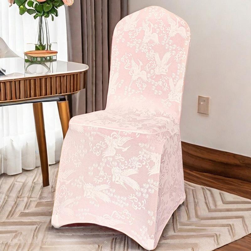 

Жаккардовый чехол на стул Розовая вязаная ткань Удобный Дышащий Прочный Чехол на сиденье Роскошный Свадебный Банкетный Декоративный чехол на стул 1 pc розовый