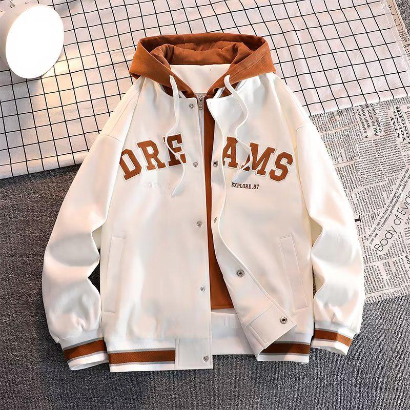 

Men s High-End Retro Two-Piece Hooded Baseball Jacket, Autumn/Winter 2023 Collection 3XL