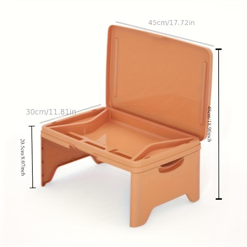 

1pc a Collapsible Lap Desk Suitable for Laptops Breakfast Or As a Serving Tray Featuring Additional Storage Compartments And Easy Folding помаранчевий