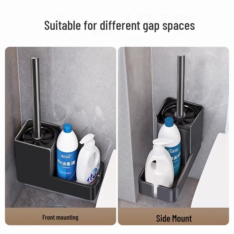 Cmaos Wall-Mounted Toilet Brush Set with Storage Shelf