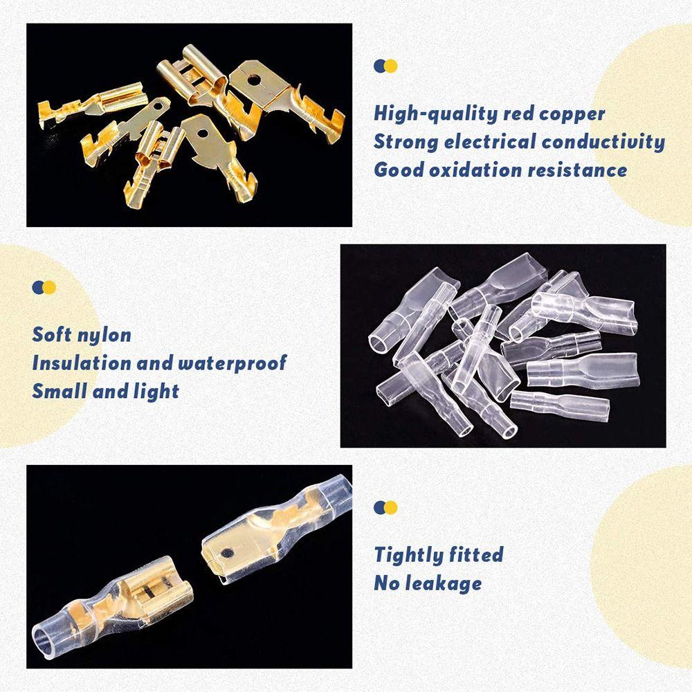 Insulating Crimp Terminal Gold Silver Wire Connector Insulating Sleeves Docking Terminal
