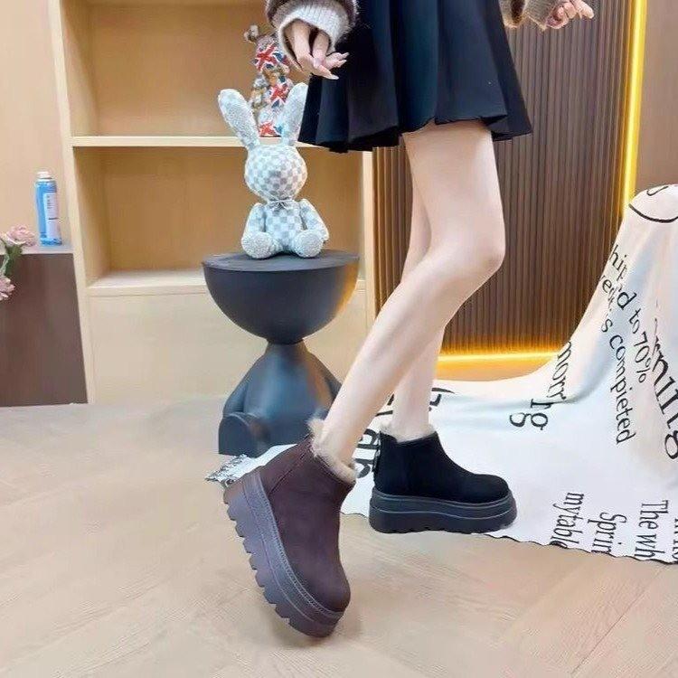 Women's Large Size Soft Elastic Winter Warm Cold Padded Snow Boots Non-slip Wear Outdoor Casual Sneakers Cotton Boots