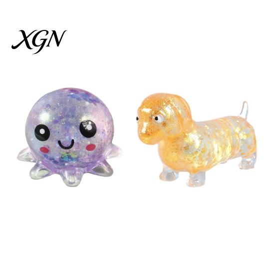 Dachshund Stress Reliever 2/3Pcs Glitter Ball Clear Sausage Dog Relief Toy Squeeze Anxiety Relieving Slow Rising Animal Sensory