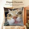Speechless Cat Funny Cute Cushion Cover Natural Linen Organic Fabric DoubleSided Printing Sofa Home Decor Gift Pillow Case