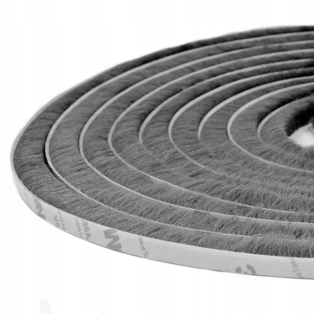 Self-adhesive Brush Seal 7x12mm 1m Gray for Doors and Windows
